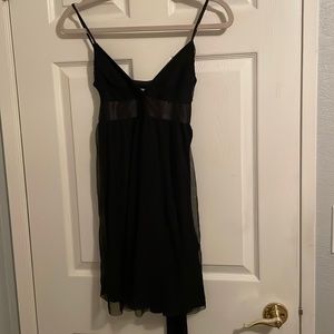 Y2K babydoll mini dress in black sheer and satin ADORABLE XXS